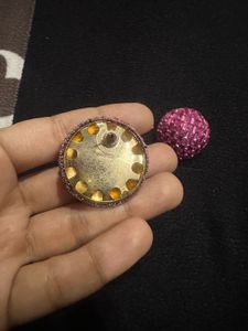 Pink Beaded Statement Earrings