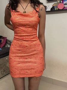 Orange Swirl Bodycon Dress