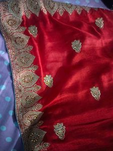 Brand New Beautiful Red Saree With Blouse