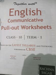 English Communicative Pull Out Worksheet, Term 1, Class 10