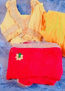 Elegant Yellow Kurta Set  With Heavy Dupatta