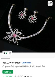 New Peice Sparkling Floral Cz Jewelry Set
