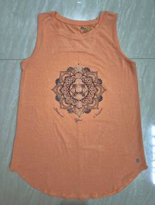 Peach Tank Top with Mandala Design