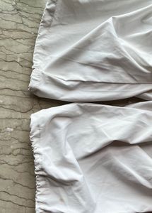 White Parachute Cargo Pants