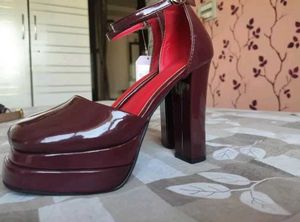 Burgundy Platform Heels