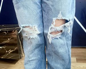 Ripped Light Wash Denim Jeans