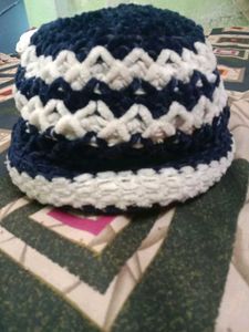 Blue &amp; White Crochet Hat