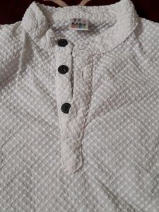White Chikon Panjabi For Boy And A Jacket
