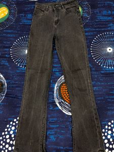 Dark Grey Flared Jeans (high Rise)
