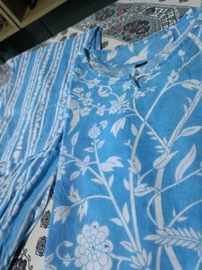 Blue Floral Print Kurta sets