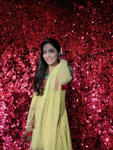 Anarkali Kurta Set with yellow color duppa