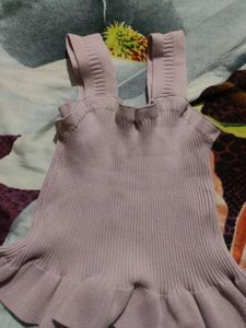 Pink Ruffle Knit Tank Top