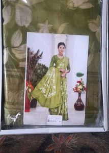Elegant Green Floral Saree