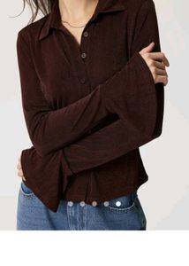 SAVANA Brown Long Sleeve Top