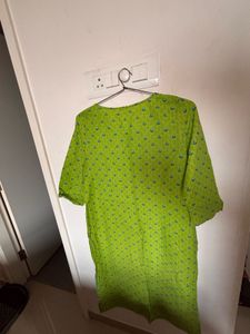 Green Printed Kurta