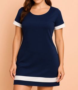 Navy Blue Asymmetrical Dress