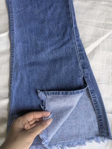 Dark Blue Flared Denim