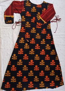 Black And Colorful Anarkali Dress