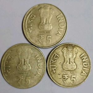 Old Rare Coin Of 5 Rupees Set 3 Pcs.