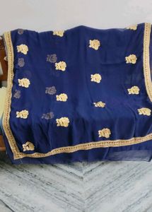 Elegant Blue Floral Saree