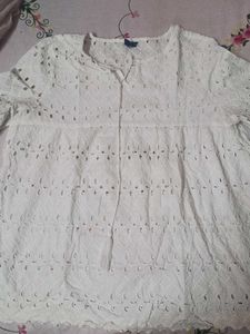 White Eyelet Top