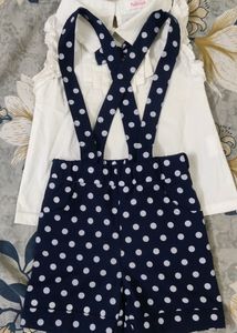 White &amp; Blue Polka Dots Dress