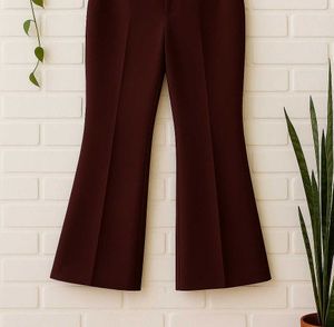Burgundy Flared Trousers