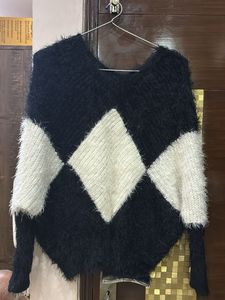 Black And White Furr Top