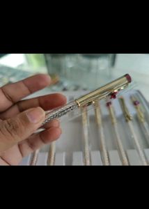 Silver Vintage Jeweled Pen Set