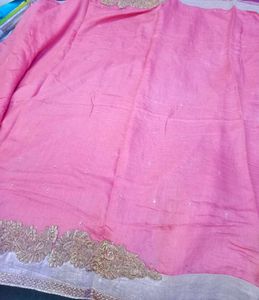 Pink Embellished Saree