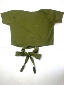 Olive Green Wrap Top