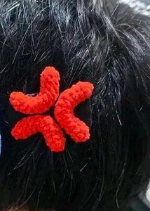 Red Crochet Hair Clip