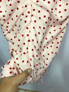 Korean Pink Polka Women Dress