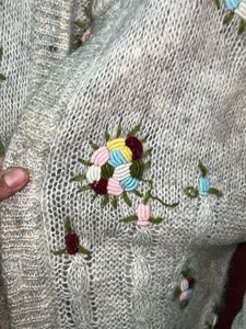 Floral Embroidered Cardigan
