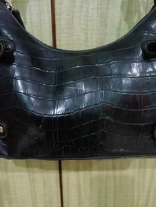 Black Crocodile Shoulder Bag