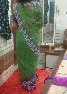 Beautiful Saree With Bead Embroidery
