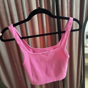 Zrara Pink Ribbed Tank Top M-L