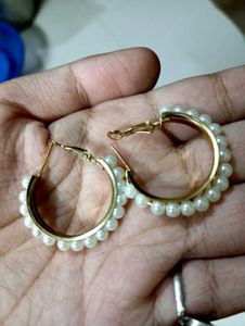 Pearl Hoop Earrings