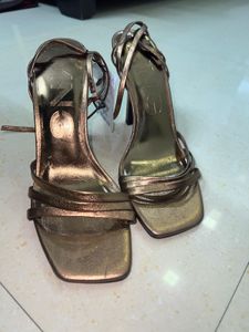 MANGO Copper Strappy Heels