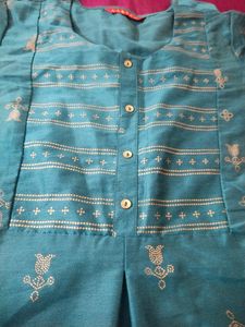 Green A-line Kurta