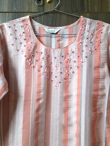 Kaira&#39;s Peach Handwork Kurta