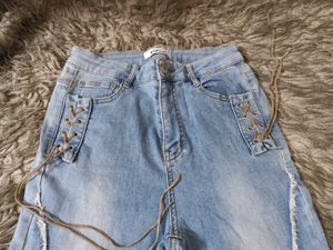Y2k Flared Tie Detail Jeans