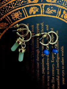 Chic Gold & Gemstone Hoop Earrings