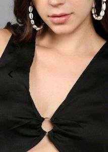 Black halter crop top