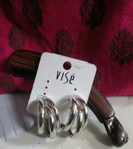 Silver Tone Hoop Earrings