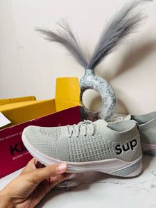 Gray Knit Sneakers