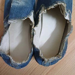Korean Platform Distressed Denim shoes for ladies
