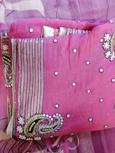 Pink Embellished Sari