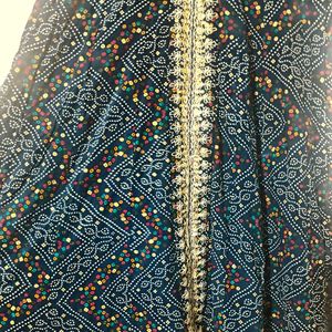 Blue Bandhani Printed Kurta