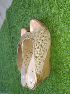 Gold Stone Heels